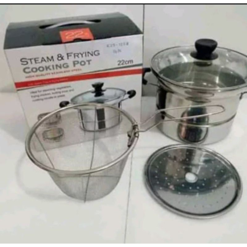 PANCI 3 IN 1/COOKING POT 3 IN 1/DEEP FRYER/PANCI KUKUS,GORENG,REBUS/PANCI MULTIFUNGSI PANCI MIE