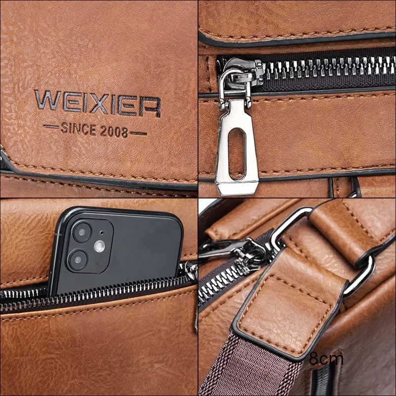 WEIXIER 8642 Tas Selempang Messenger Pria Kulit Premium Anti Air