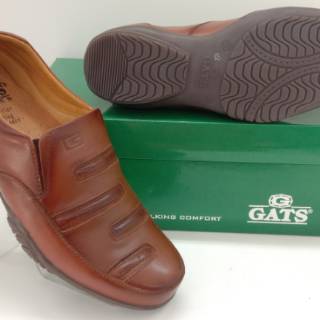  Sepatu  kulit casual pria  GATS  GP 003 Tan brown black 