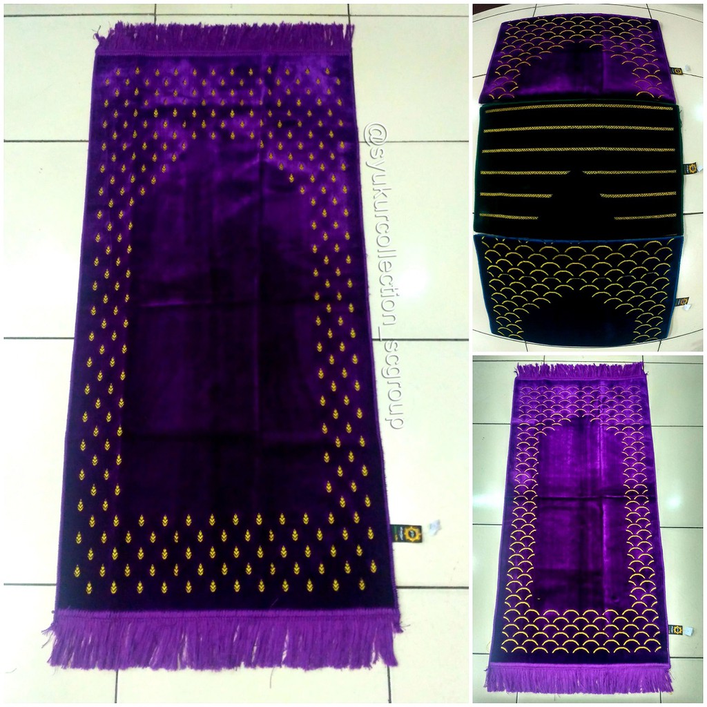 SAJADAH TURKI TURKIYE BULU TEBAL YAKAR MIDI POLOS HALUS LEMBUT MEWAH - BORDIR KERANG