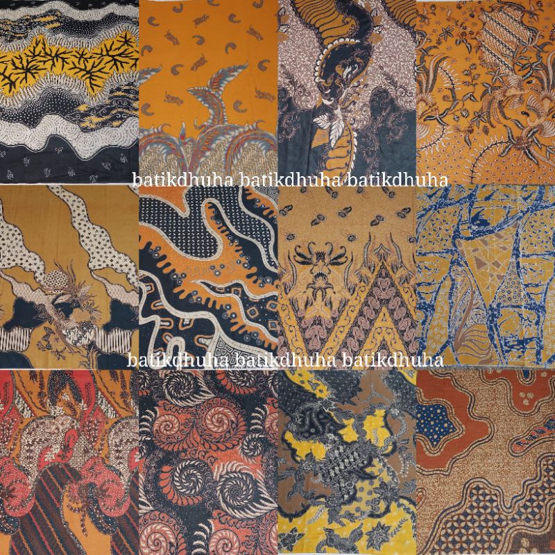 KAIN BATIK NEW MOTIF WARNA KUNING ORANGE 2x1 meter