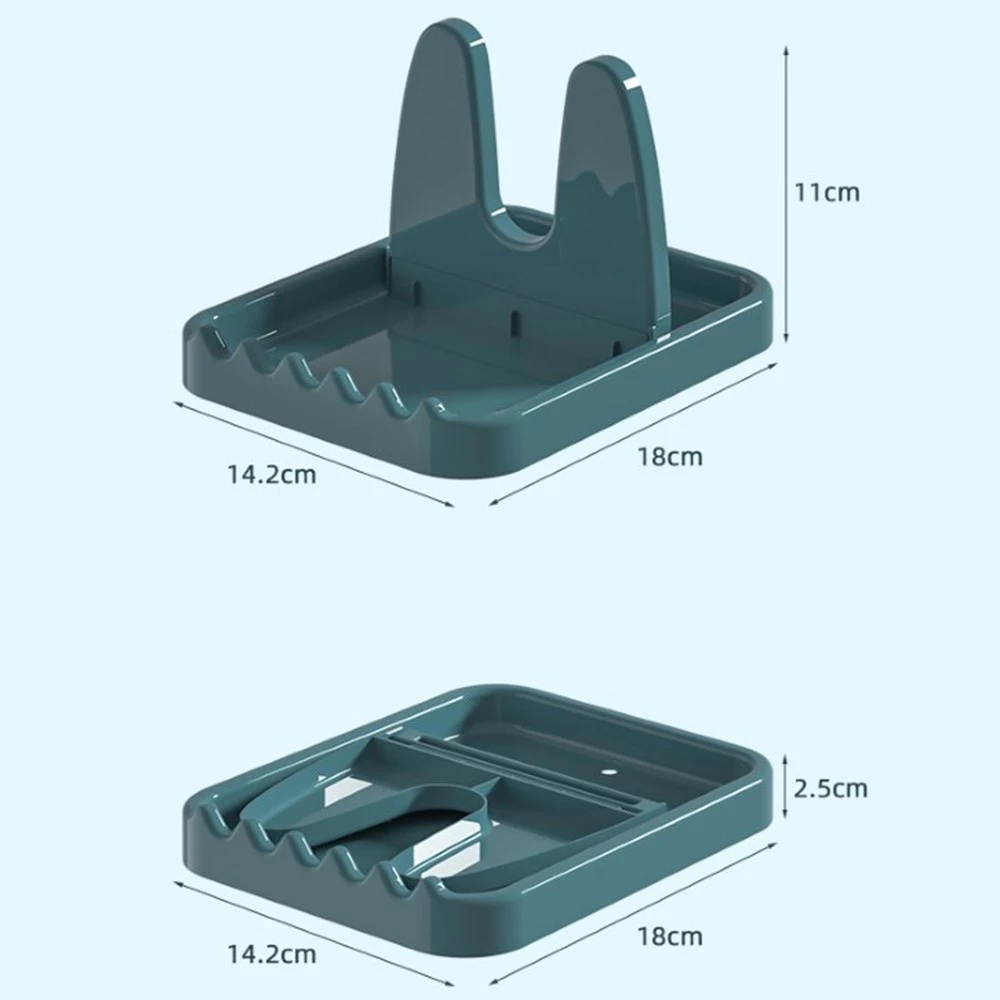 Rak Stand Holder Tutup Panci / Sendok Masak Multifungsi Bahan Plastik Dapat Dilipat Untuk Rumah Tangga