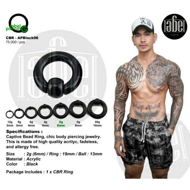 APBlack06 - TITANIUM PIERCING - NIPPLE PIERCING  - ACRYLIC PIERCING - TINDIK PUTING - BODY PIERCING