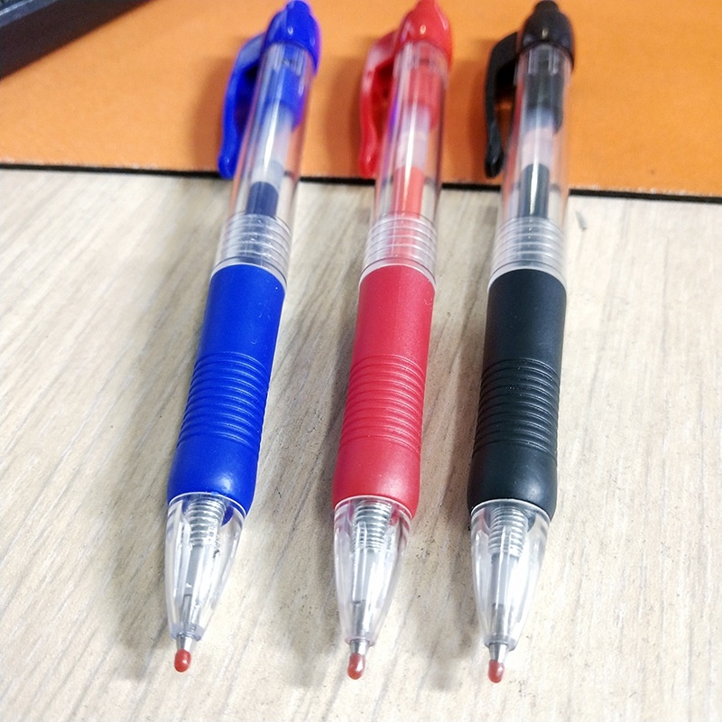 3Pcs Pulpen Tekan Klasik Warna Hitam Biru Untuk Stationery Sekolah / Kantor