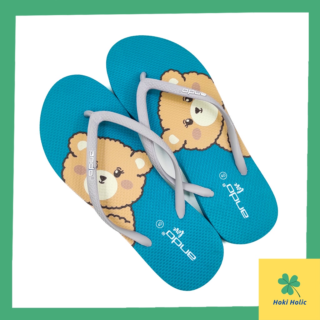 Ando Aishiteru Cocobear - Sandal Jepit Wanita Lucu Terbaru - Motif Beruang - Sendal Jepit Ando - Sandal Ando