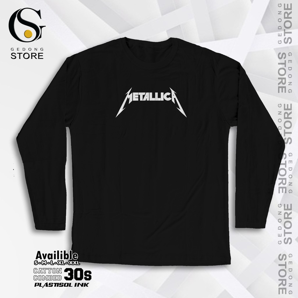 KAOS LONG SLEEVE BAND METALLICA COTTON COMBED 30S/TSHIRT METALIICA LONG SLEEVE  PRIA WANITA