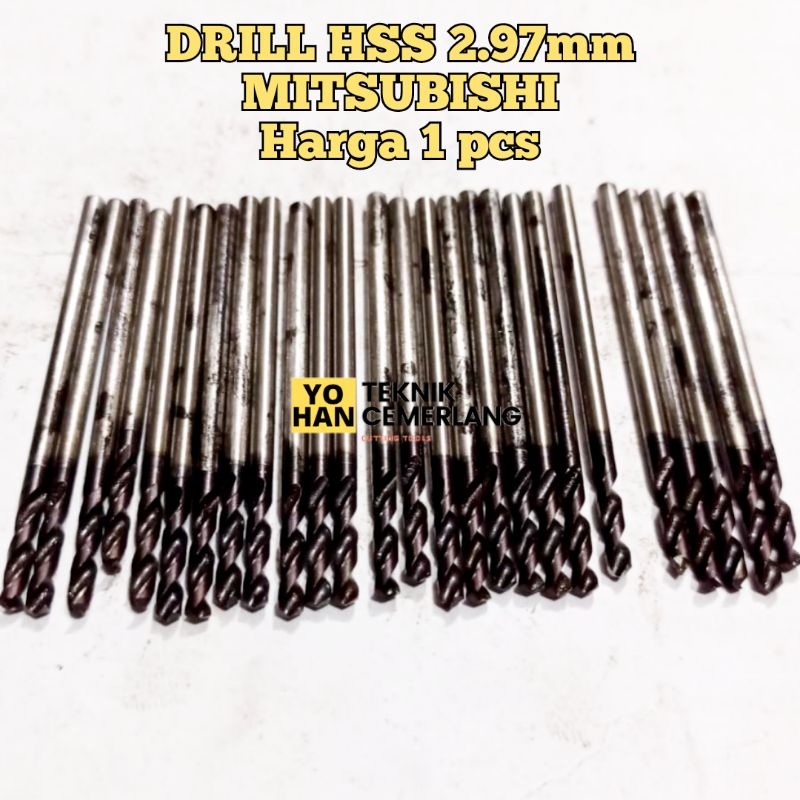 MITSUBISHI Drill 2.97mm Mata Bor Besi 2.97 mm mata Bor Bekas