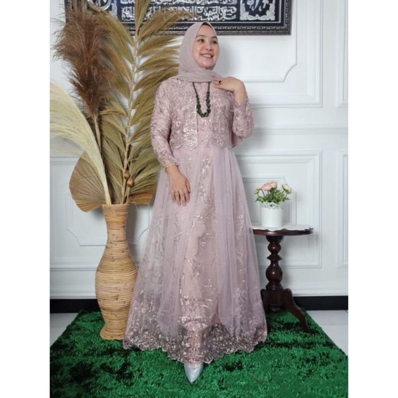 (COD) GAMIS ZAHRA BROKAT TULLE ~ GAMIS TULLE PESTA TERLARIS ~ GAMIS TULLE WISUDA