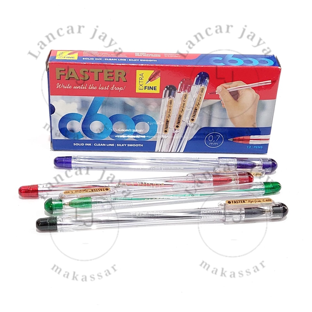 

[1 BOX / 12 PCS] Ballpoint Pulpen FASTER C600