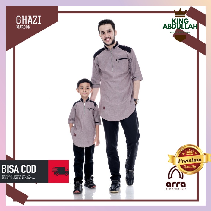 KEMEJA KOKO COUPLE GHAZI DEWASA ANAK Fashion Pakaian Busana Baju Muslim Kemeja Koko Couple Pasangan 