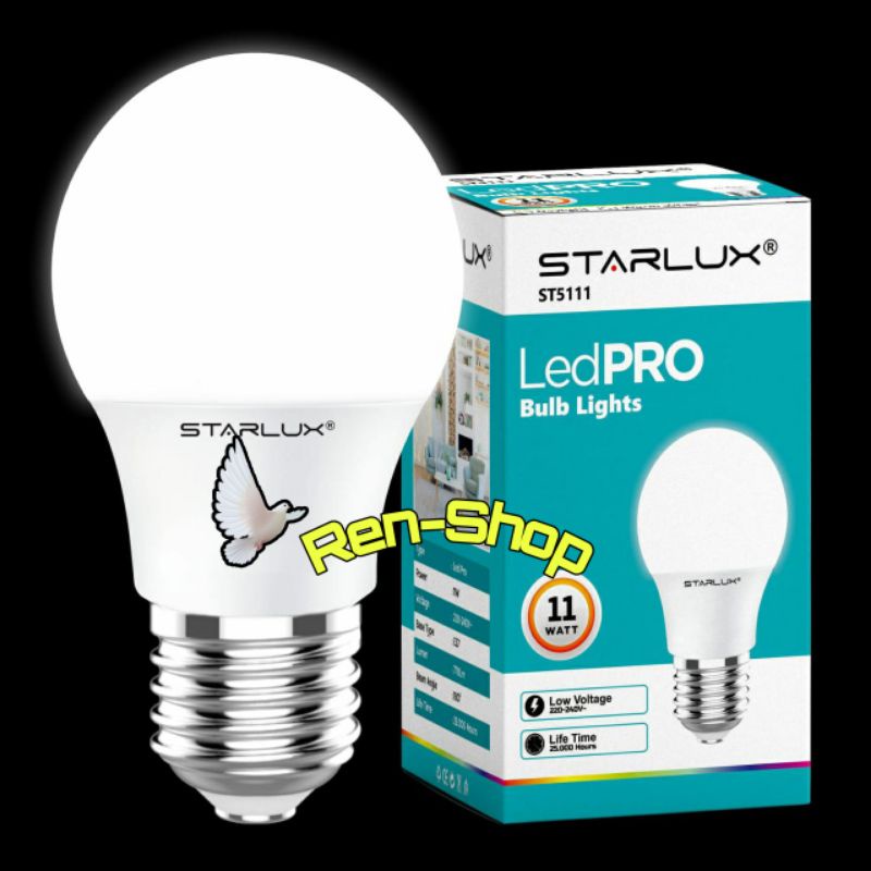 Bohlam Lampu LED PRO Buld lights Starlux 11 Watt Cahaya Putih