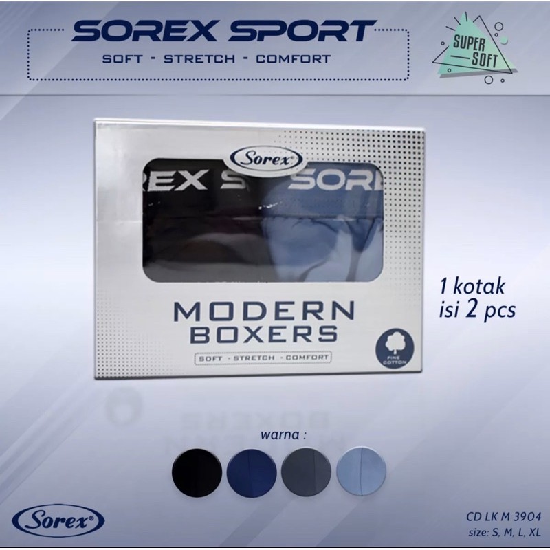 CD Boxer Laki Laki | Celana Dalam Boxer Pria SOREX Man Sport 3904 isi 2 pcs