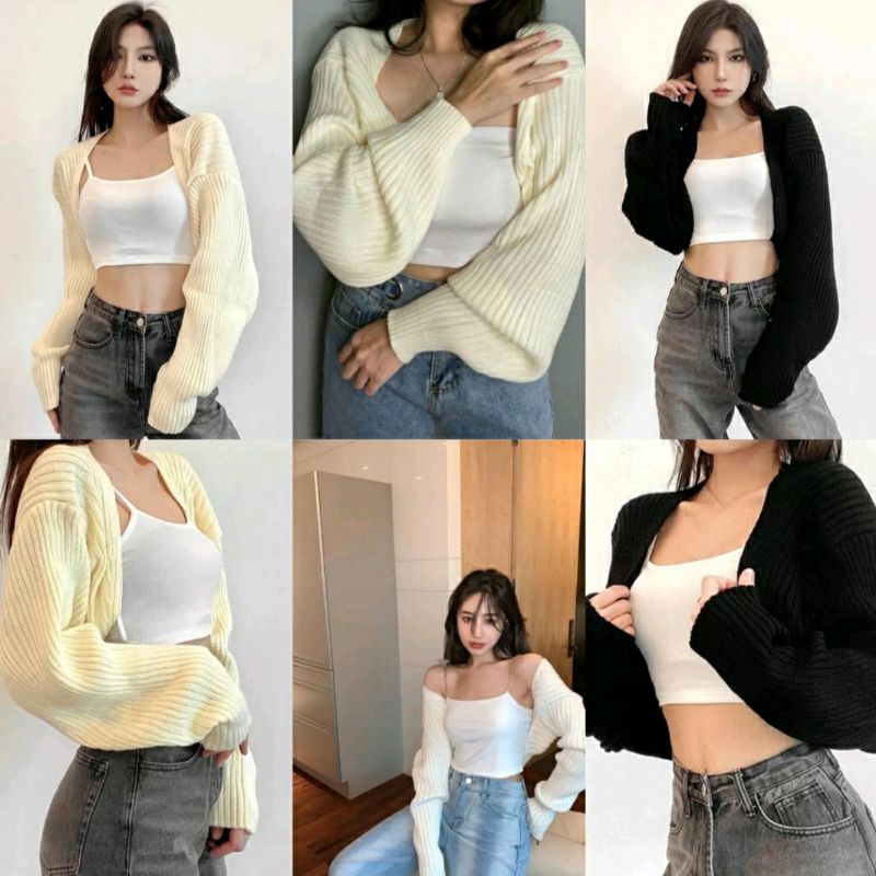 LIAM BOLERO CROP OVERSIZE CARDIGAN