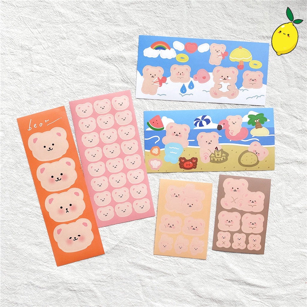 

Stiker Lucu Sweet Teddy Bear Diary Deco Stickers
