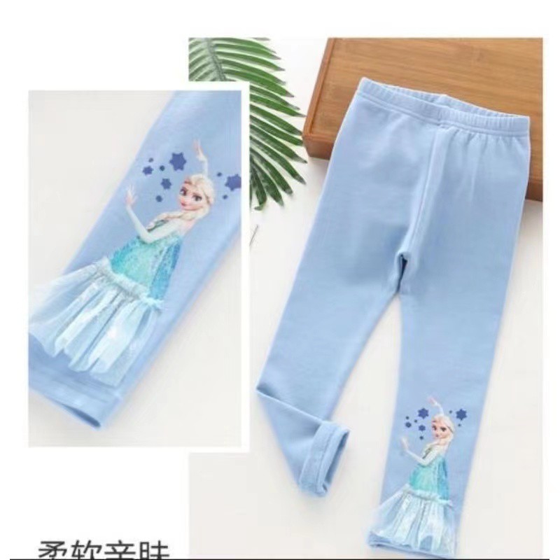 Legging Anak Import motif 3D Princess Frozen/Mermaid/Snow White/Sofia