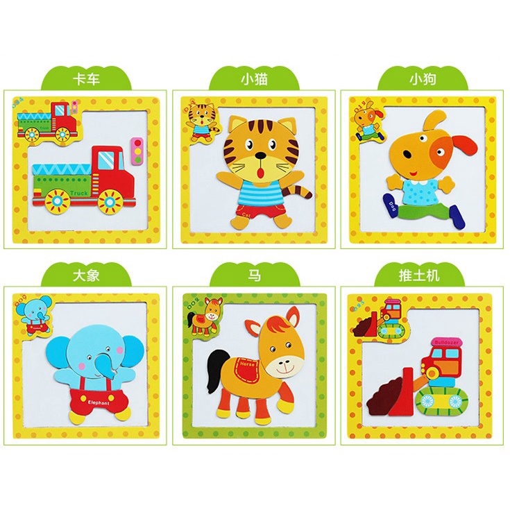 Mainan Edukasi Anak Puzzle Kartun Papan Magnet Untuk Anak 0-3 Tahun