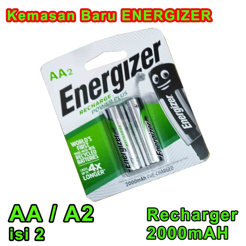 Baterai Charger / Baterai Cas 2 x AA 2000 mAh Energizer