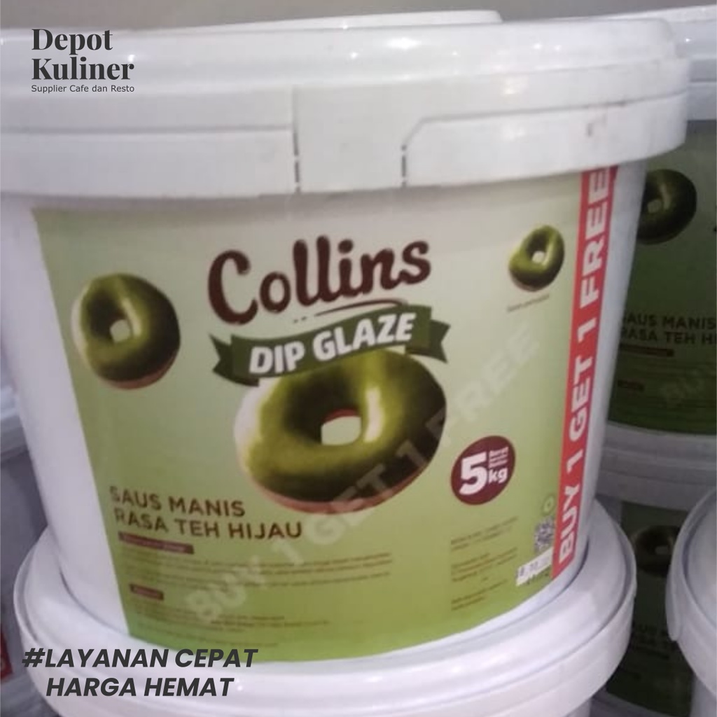 Collins Dip Glaze Teh Hijau 5KG - Collin Saus Manis Rasa Green Tea