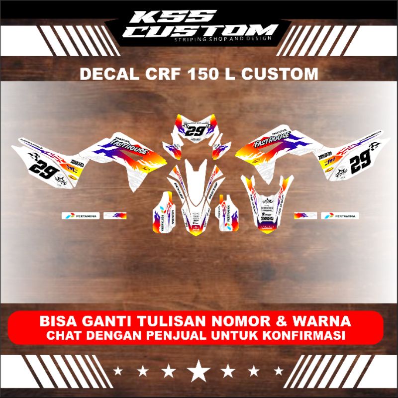 DECAL CRF150L FULL BODY - DECAL CRF FAST HOUSE - DECAL CRF 150 L FULL BODY - DECAL CRF SIMPEL - DECA