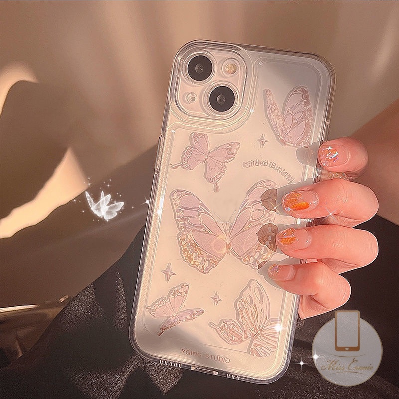 Casing Vivo Y16 Y22 Y35 Y21S Y15S Y12i Y01 Y15A Y21A Y11 Y11S Y1S Y33S Y21T Y15 Y93 Y51 Y12 Y21 V21 V23E Y91 Y12A Y20s Y20i Y20 INS Butterfly Bening Transparan Lucu Lembut TPU Cover