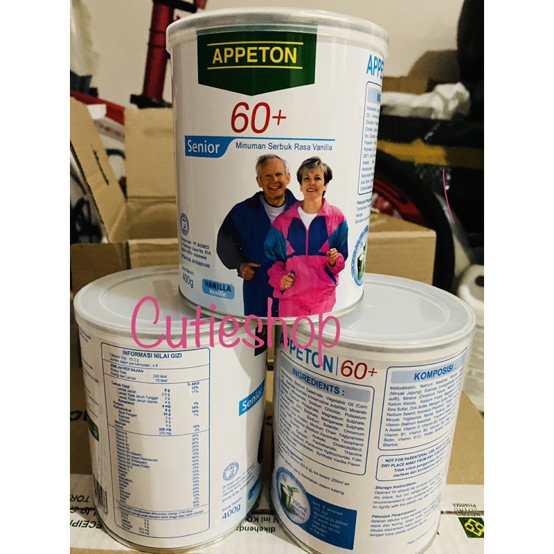

Appeton 60+ 400 gram susu lansia susu orang tua vanila vanilla