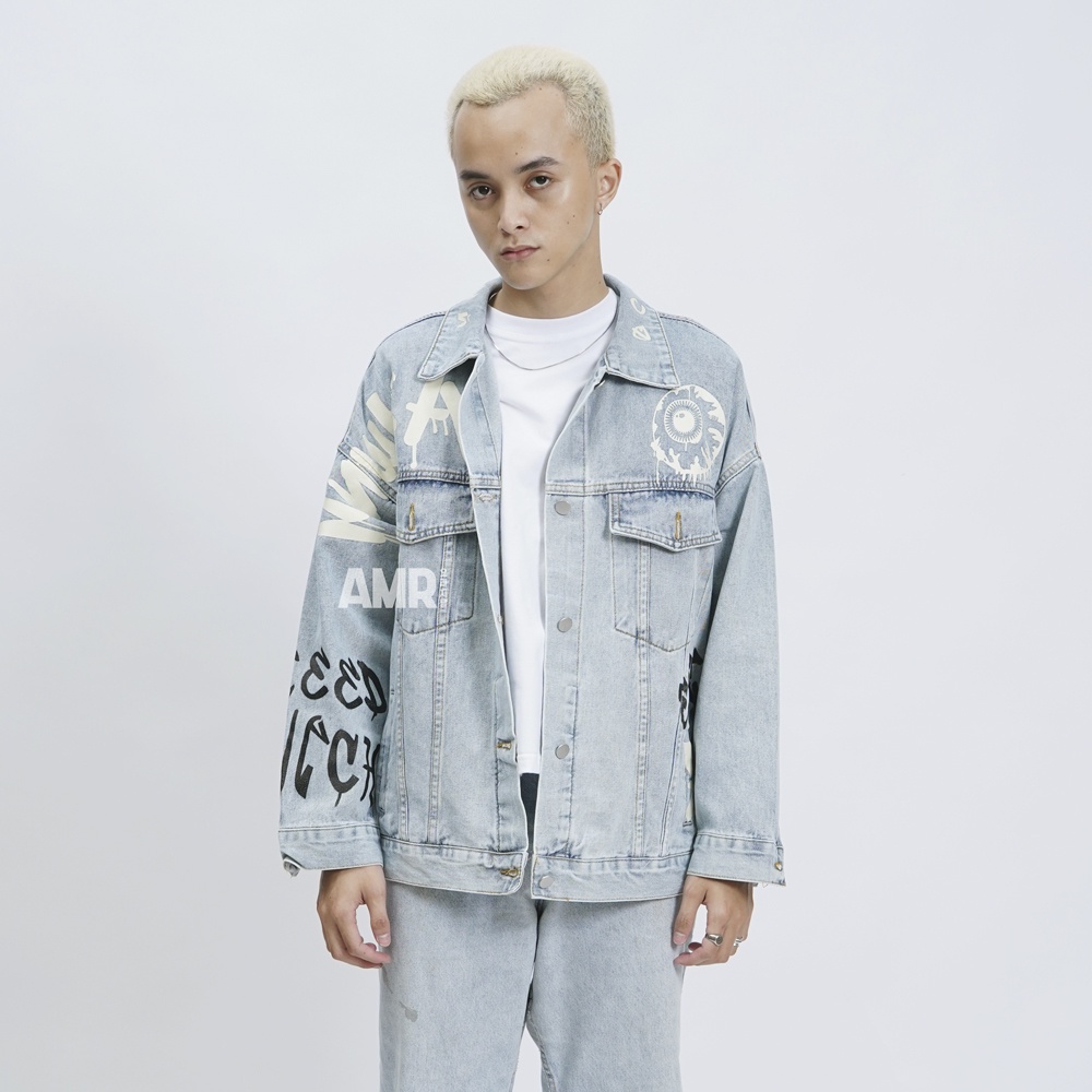 AMR STUDIOS -  TOXIC EYE 545 - JACKET JEANS OVERSIZE KOREAN STYLE