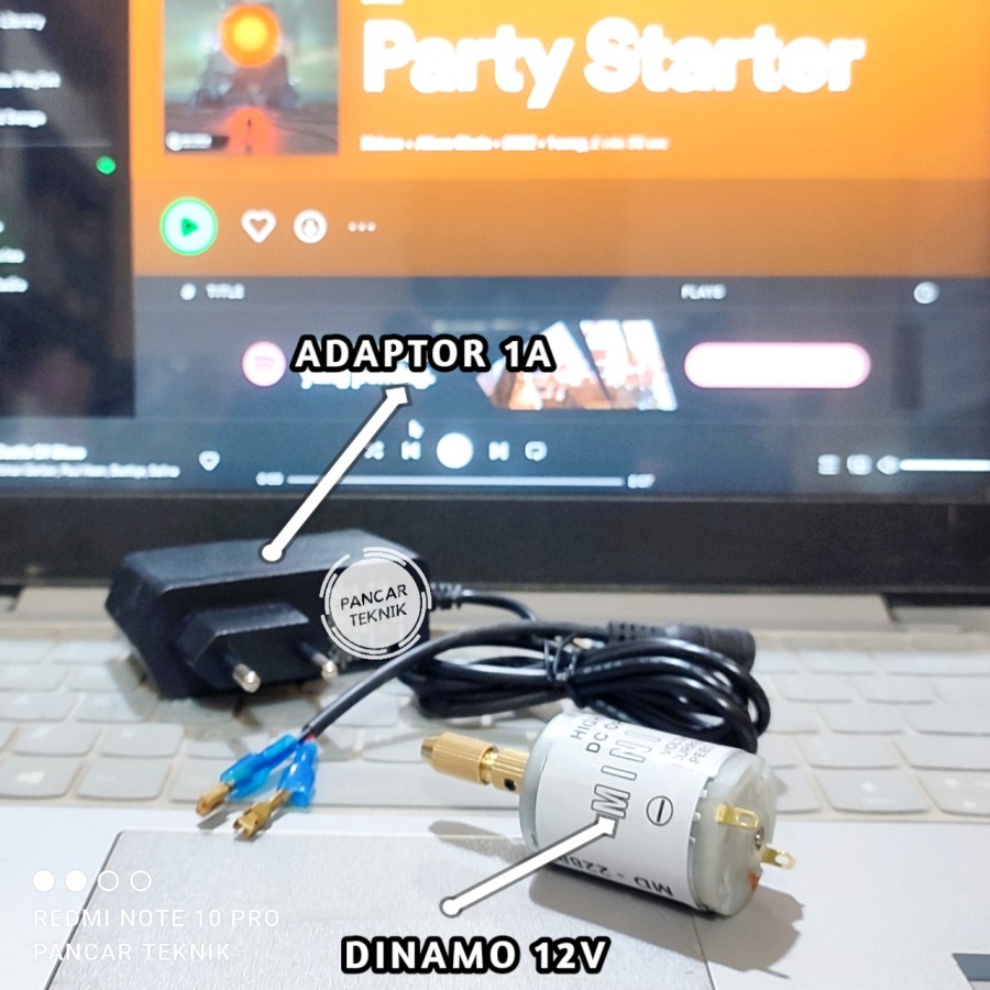 Paket Dinamo Mini Drill dc 12v + Adaptor 12V 1A Dinamo Mata Bor Micro Mini Pcb Diecast Diy
