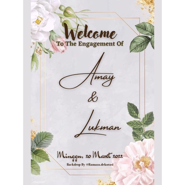 [tulisan welcome sign acara] happy wedding engagement khitan dll/ tulisan acara/ standing foto/