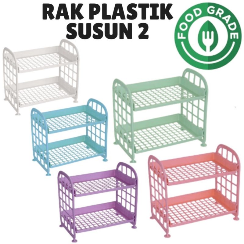 GM ] Rak Susun Mini Plastik 2 Tingkat / Rak Meja Plastik 2 Susun Serbaguna