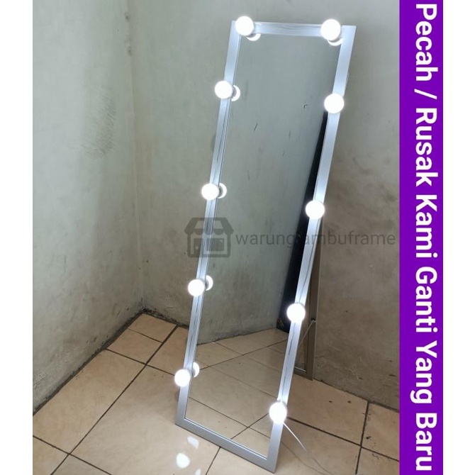 STANDING MIRROR LAMPU / CERMIN BERDIRI UKURAN 35 x 127 CM FULL BODY