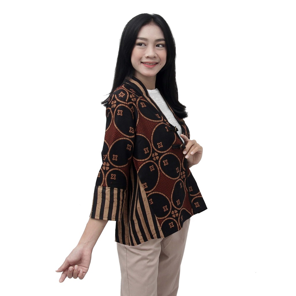 Bolero Batik Atasan Wanita  Blouse - Batik Dua Putri  Kode SP2120 - Size S-M-L-XL-XXL-3L-4L-5L