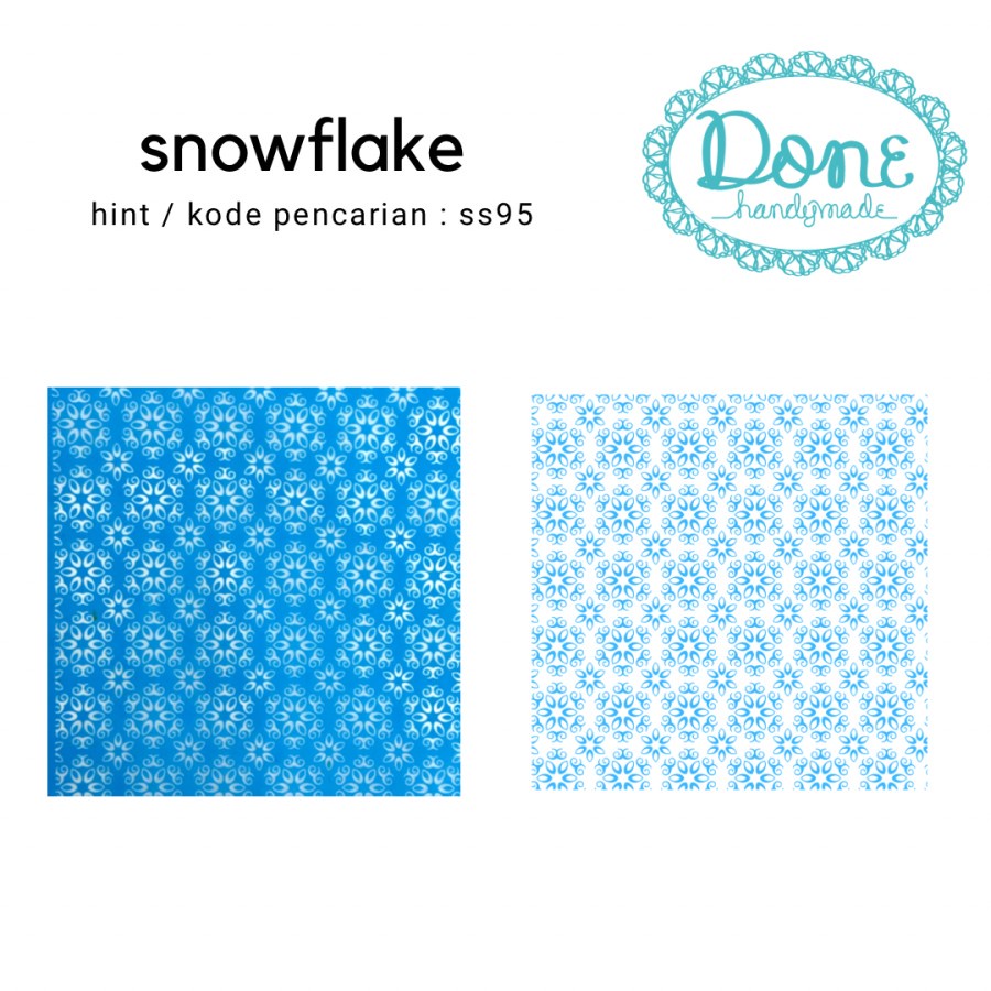 Done handymade silk screen motif clay scrapbooking snowflake ss95