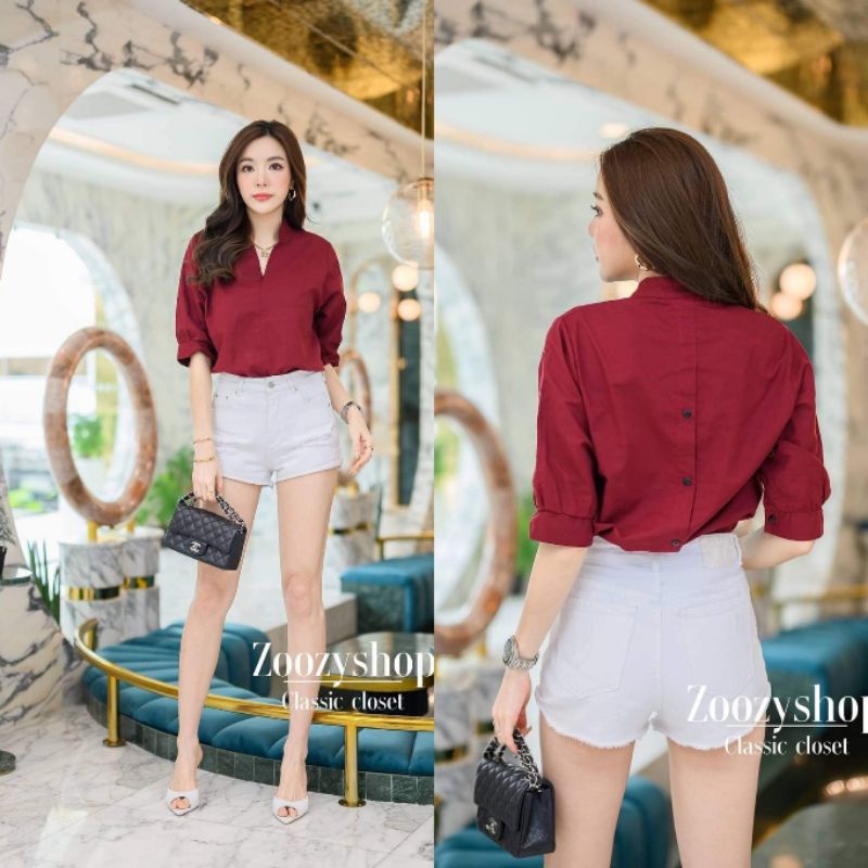 ATASAN ZOOZY VNECK FASHION WANITA IMPORT BANGKOK CODE 04