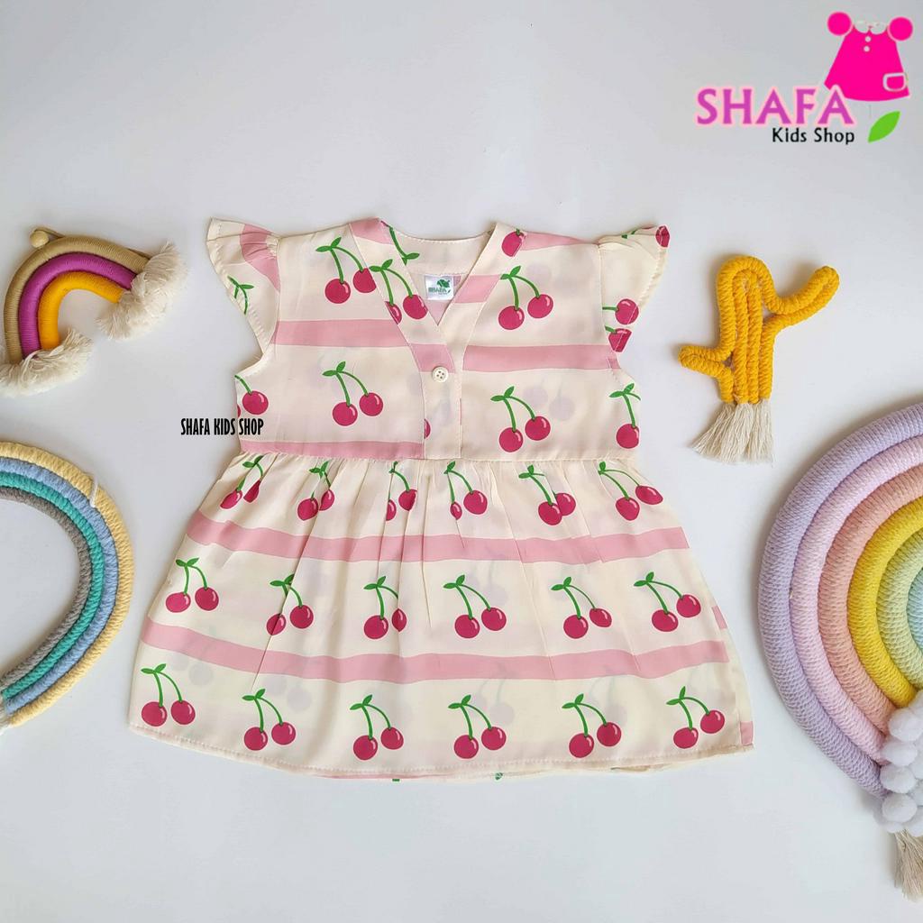 DRESS BAYI PEREMPUAN USIA 3-18 BULAN RAYON VISCOSE / BAJU BAYI PEREMPUAN / BAJU DRESS ANAK / PREMIUM / SHAFA KIDS SHOP MTF-021