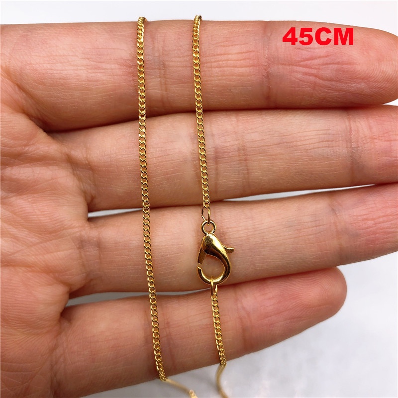 1 Pc Kalung Rantai Panjang 45cm Dengan Liontin Tipis Untuk Wanita