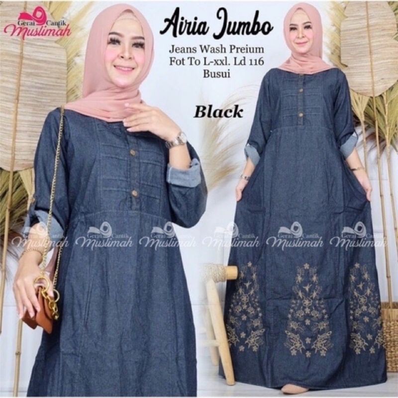 gamis jeans aero maxi jumbo
