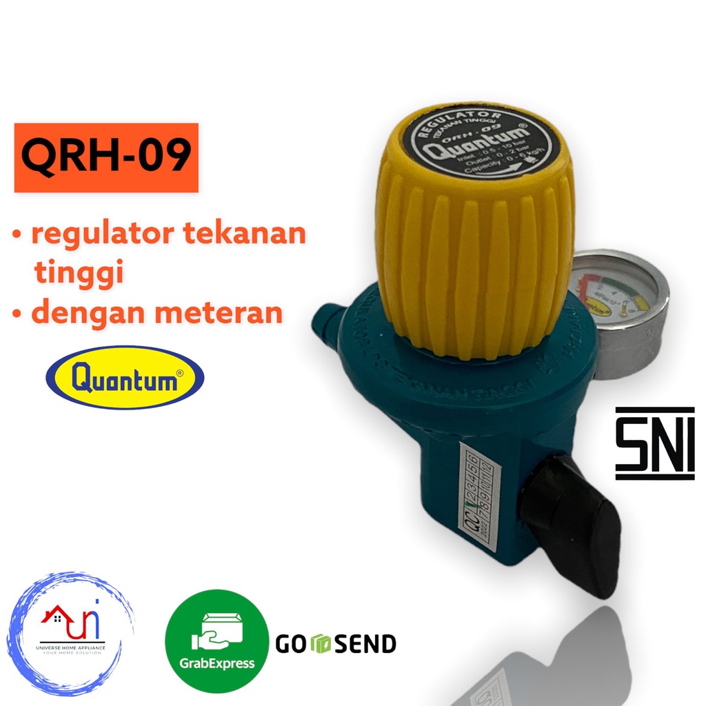 Jual Regulator Kompor Gas LPG Tekanan Tinggi Quantum QRH09 Dengan