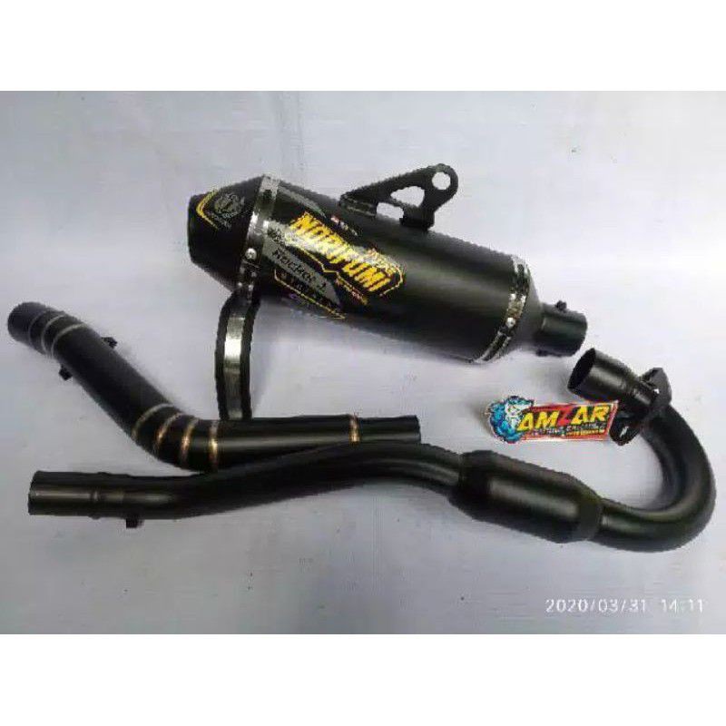 KNALPOT RACING KLX CRF HITAM DOFF STENLIS