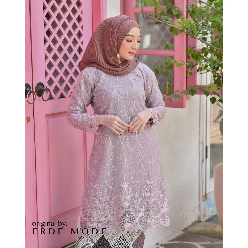 SET TUNIK TULLLE MODERN / KEBAYA TUNIK / BAJU PESTA WANITA / ATASAN BRUKAT / EM