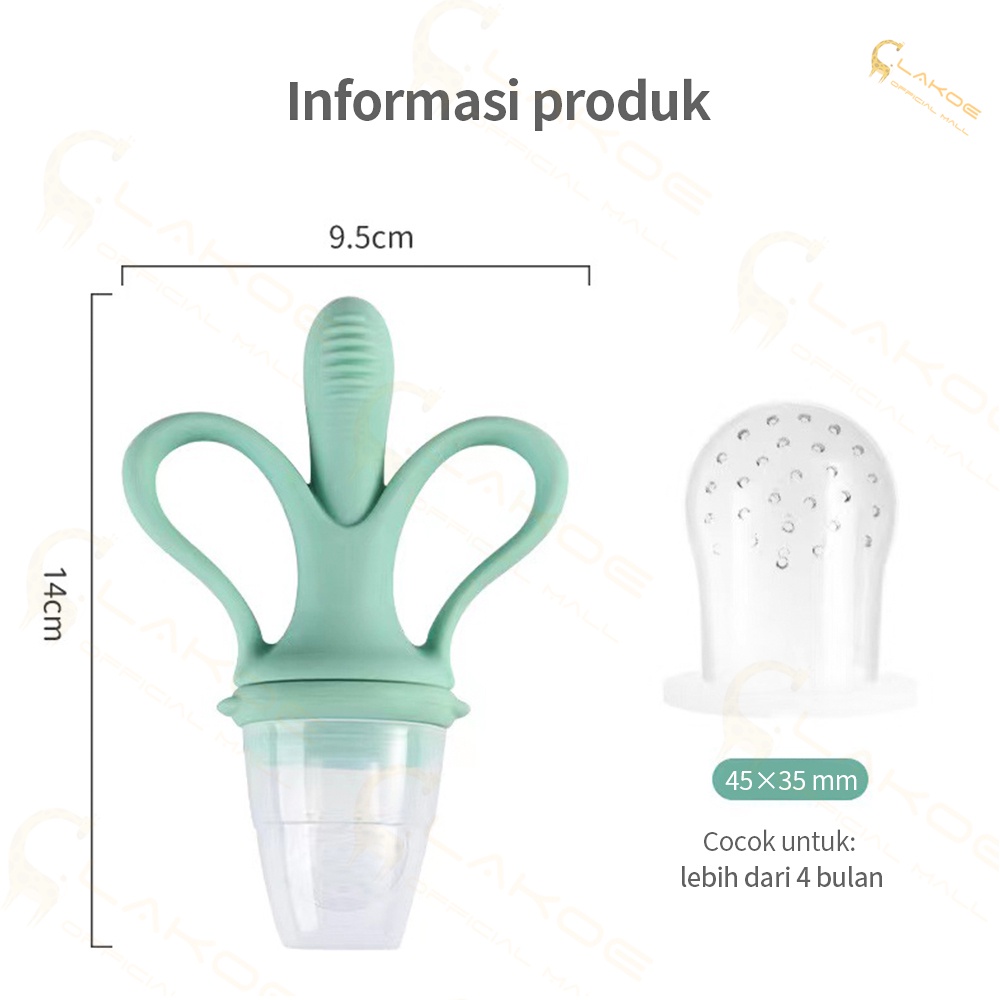 Mainan gigitan teether bayi  dot buah bayi 2 in 1 behan silikon-8