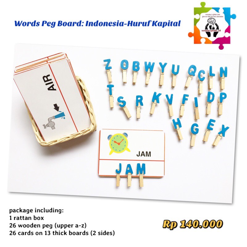 montessori- words peg board:indonesia-besar