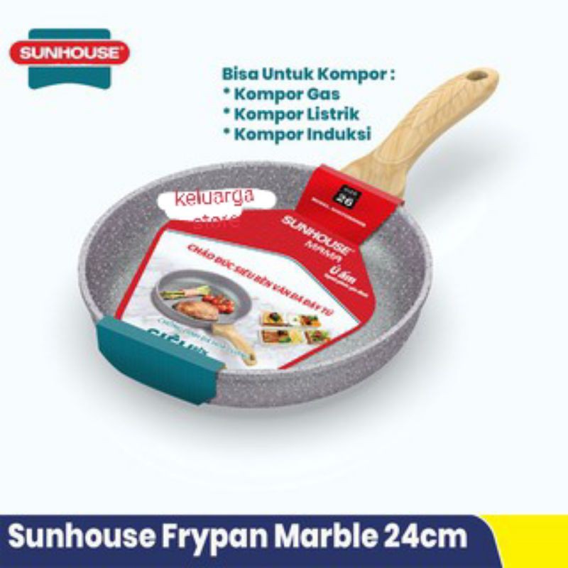 frypan granite / marbel 24 cm / penggorengan anti lengket marbel granite