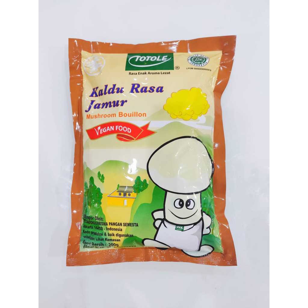 

totole bumbu kaldu rasa jamur vegetarian 200 gram gr 200gr 200gram vegan asli enak original sedang