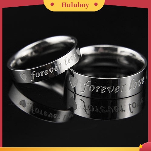 Hu Hu Hu Hu Hu Alat Bantu Pasang Kacamata♡ Cincin Pasangan Motif Print Tulisan Forever Love Untuk Priawanita