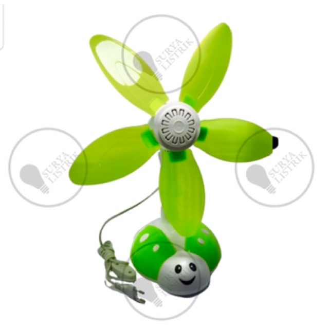 KIPAS ANGIN JEPIT 2IN1 KUMBANG KIPAS KYZUKU 37W KIPAS KARAKTER 37 WATT 5 BALING FAN 2IN1 3IN1 KIPAS