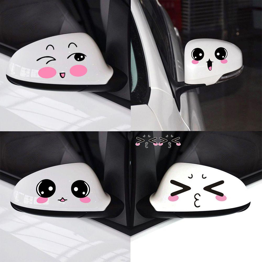 Populer Stiker Mobil Smile Kreatif Lucu Indah Stiker Spion