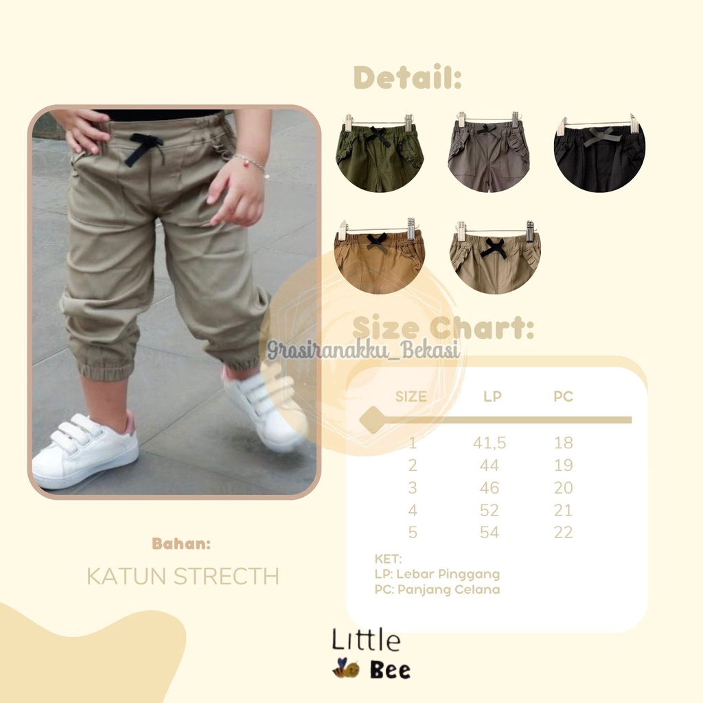 Jogger Anak Perempuan Mix Warna Size 1-5Tahun