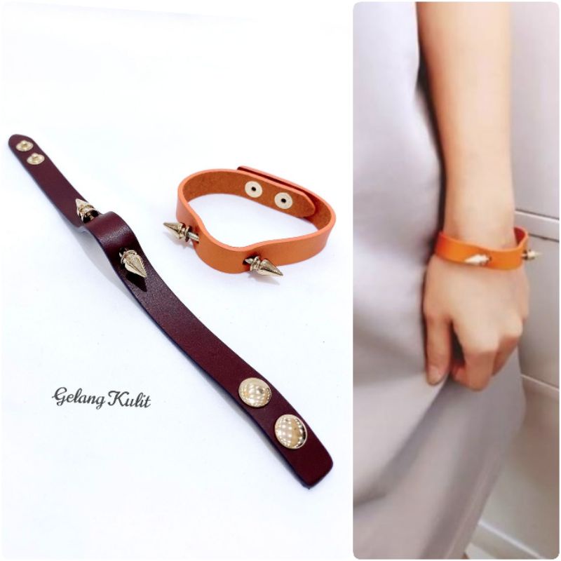 Promo Gelang Tangan Kulit Branded band  Gelang Kulit import fashion Premium Quality Tidak karatan Import 827