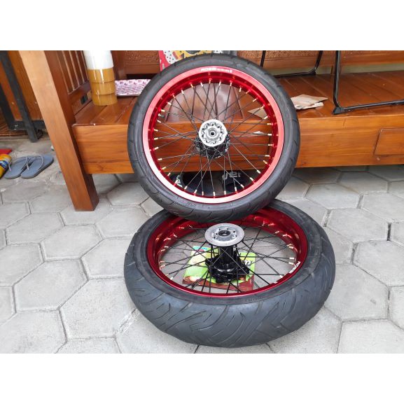 SEPAKET WHEELSET VELG SET BAN SET MURAH KLX DTRACKER SUMO SUPERMOTO