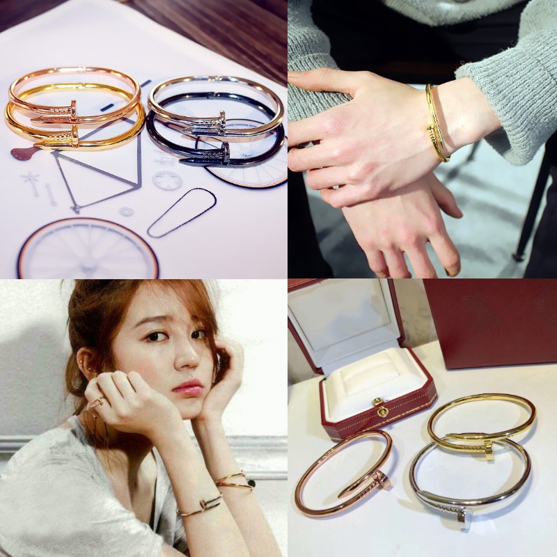  Gelang  Tangan Model Paku  Warna Emas Silver Hitam Rose Gold 